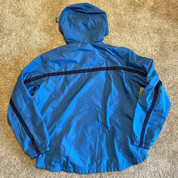Nike Blue Windbreaker Hooded Jacket Blue Stripes Athleisure Sportswear Size M - Picture 2 of 10